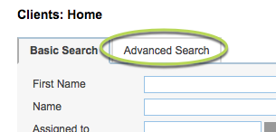 Advanced Search tab