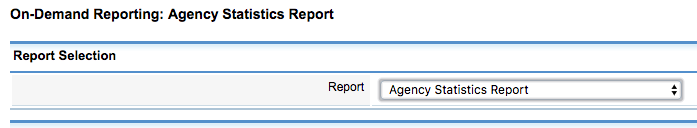 Select Agency Statistics Report