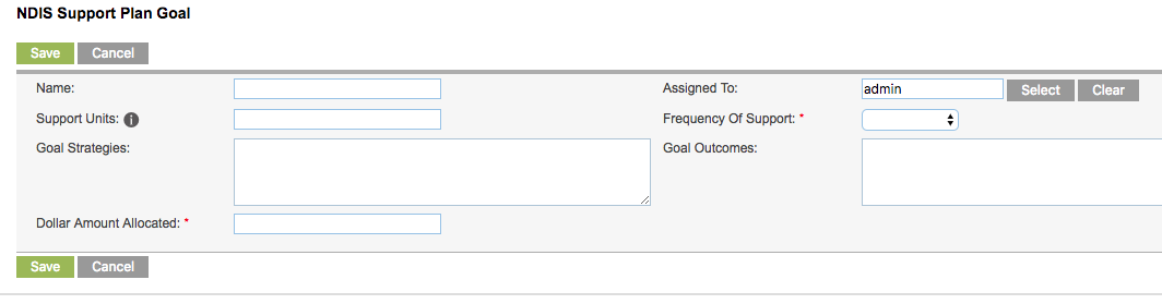 Support Plan Goal Page