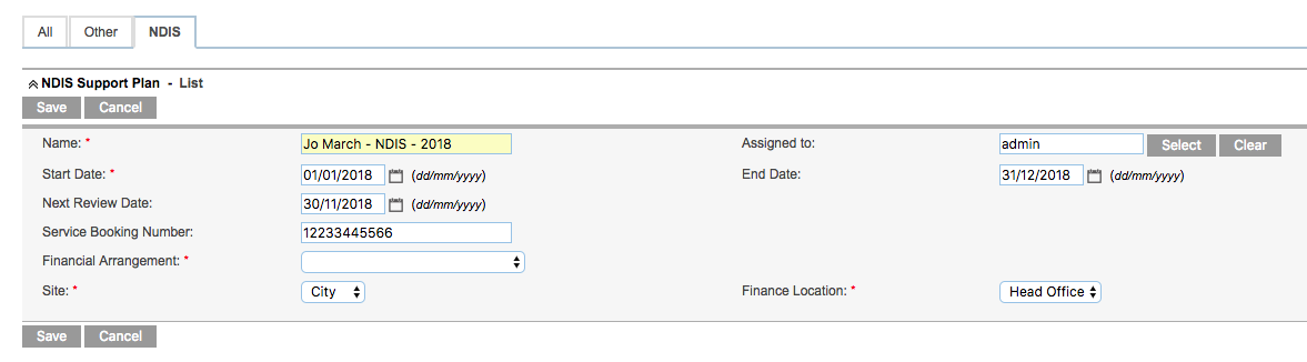 Support Plan