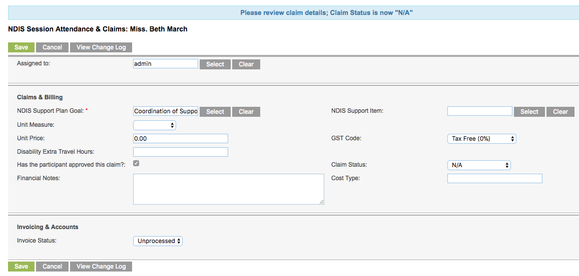 Session Attendance and Claim window