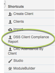 DSS Client Compliance Report Shortcut
