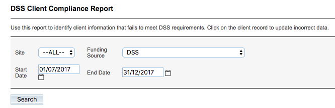 DSS Client Compliance Parameters completed