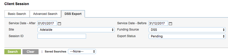 DSS Search parameters