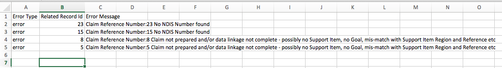 Example Error file