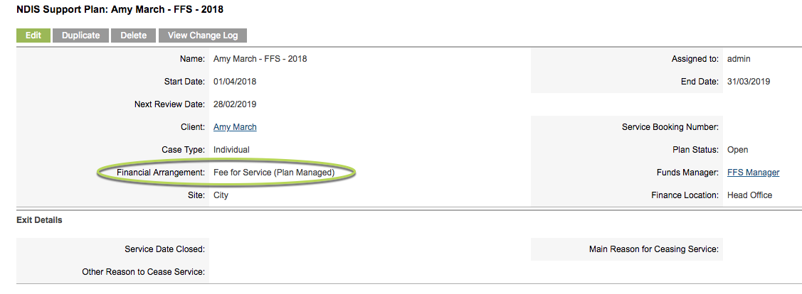 Financial Arrangement option