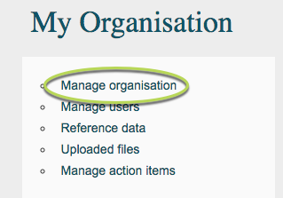 Manage Organisation