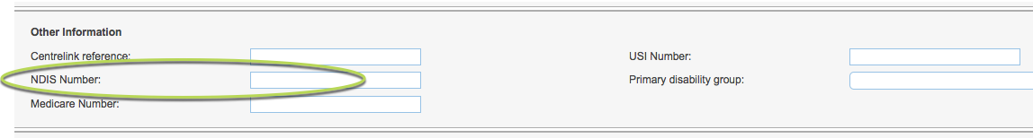 NDIS Number missing