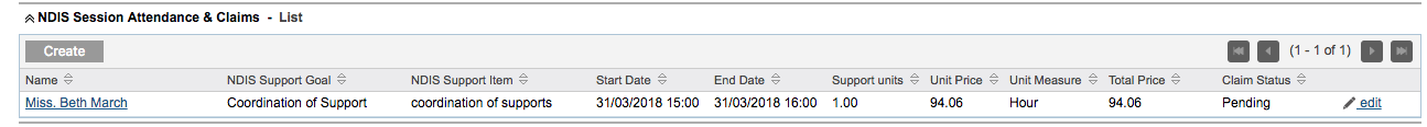 Pending Claim created