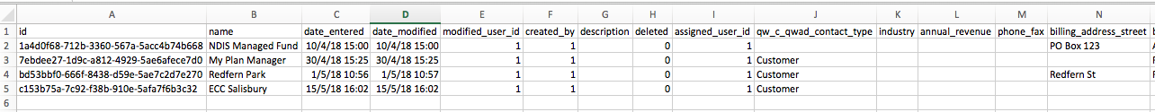 CSV File example