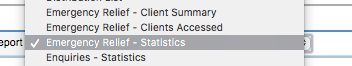 Emergency Relief Statistics report