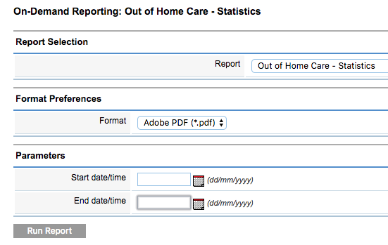 OOHC Statistics Parameters