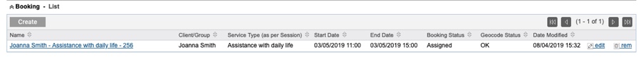 Bookings Sub-panel