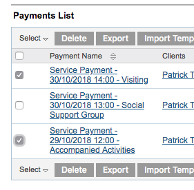 Select Individual Payments