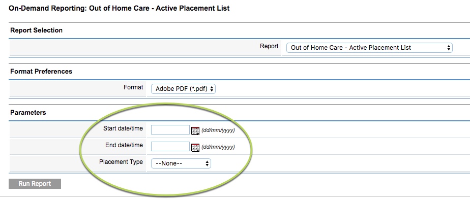 Active Placement parameters