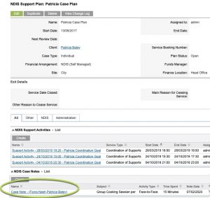 NDIS Case Notes – Individual – Community Data Solutions