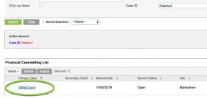 Search by Case ID – Community Data Solutions